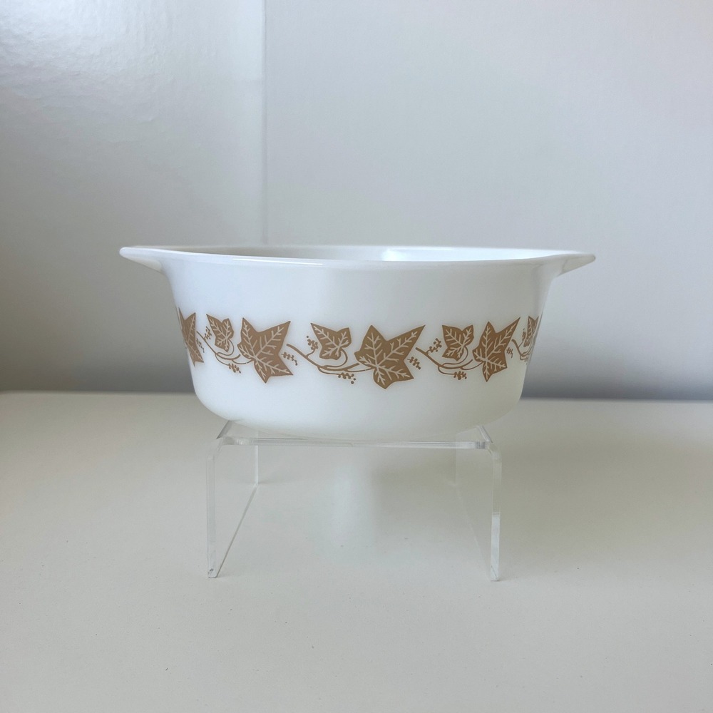 Vintage Pyrex Sandalwood 472-B Brown Ivy 1.5 Pt Casserole Dish No Lid - Picture 3 of 12